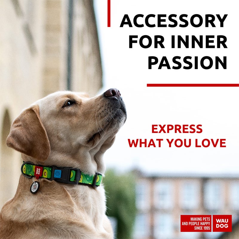 WAUDOG Nylon Dog Collar - Adjustable Dog Collar for Large Dogs, Small & Medium Dogs - Puppy Collars for Large Breed Dogs - Boy & Girl Dog Collars with Durable Plastic Buckle and QR Dog Tag - Image 2